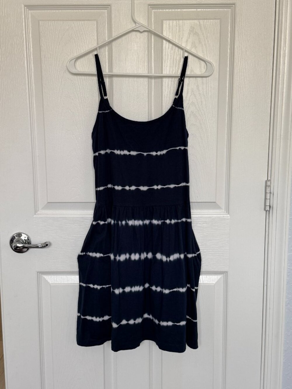 Gap Navy & White Tie-Dye Striped Cami Dress – Size S